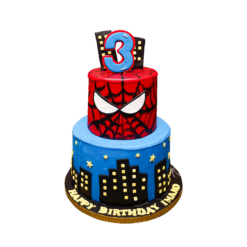 Spiderman theme cake