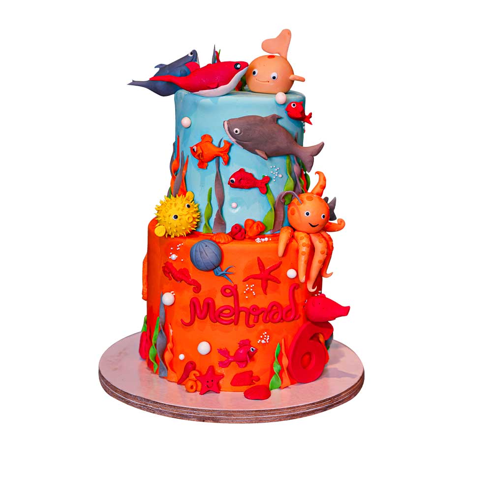 Under sea theme cake